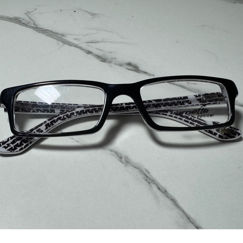 Arnette MOD 7036 1099 Black Rectangular Eyeglasses Tire Tread Pattern 48-17-130